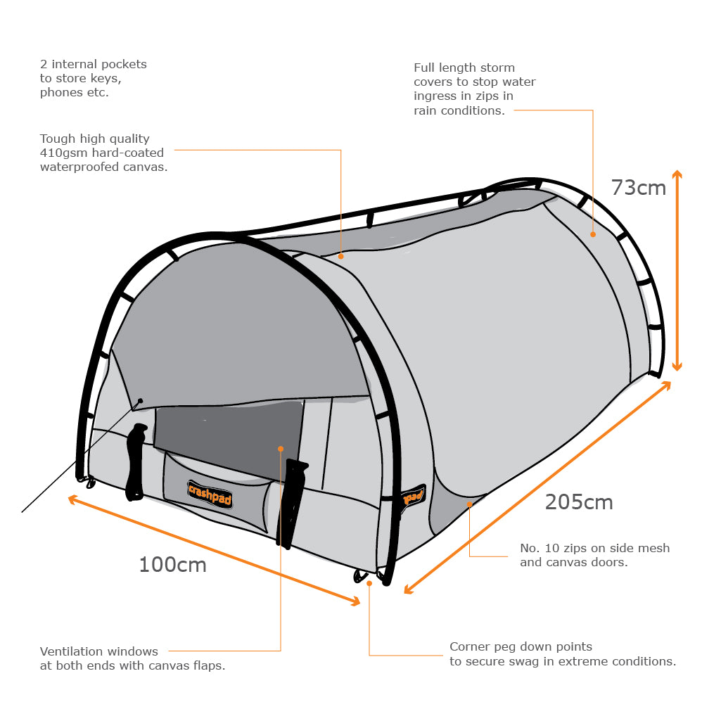 King Single Swag - Stealth